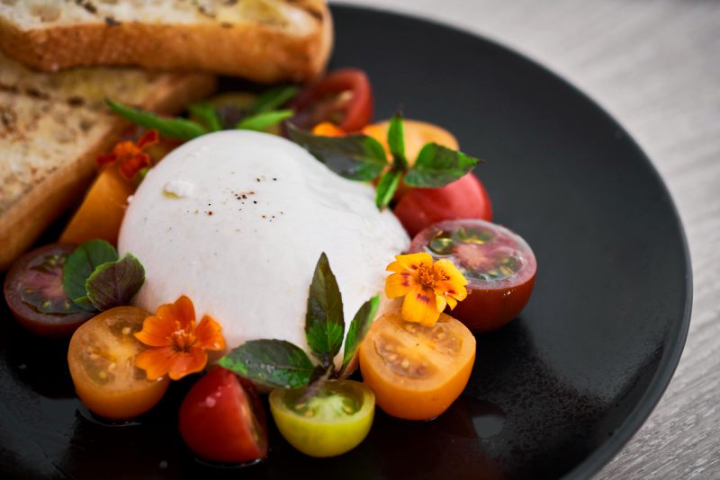 Burrata cheese with hazelnut pesto prosciutto and confit tomato Doyle Bar Dupont Circle bars