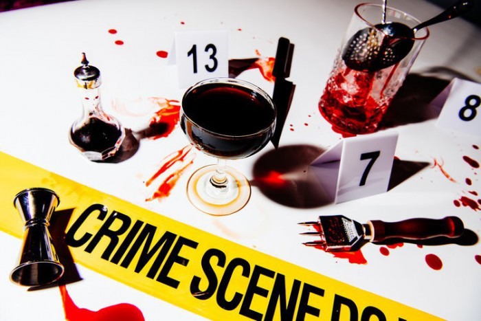 crime scene cocktails halloween decoration ideas