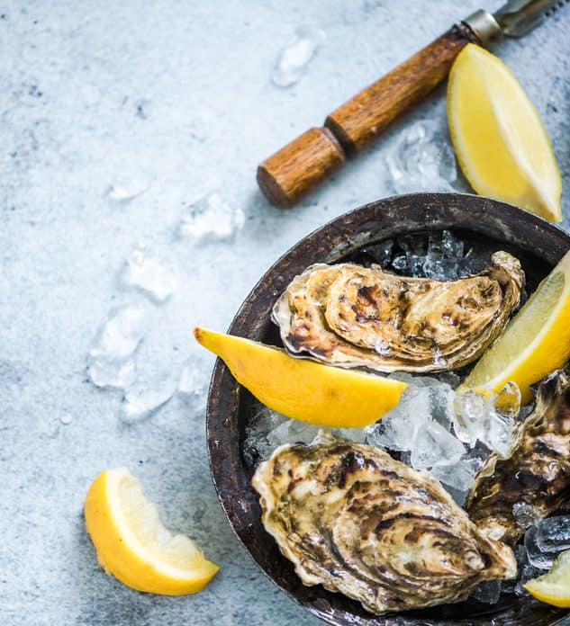 pearl-dive-dc-oysters-with-ice-and-lemon-on-slate-background-washington-date-night-u-st-corridor