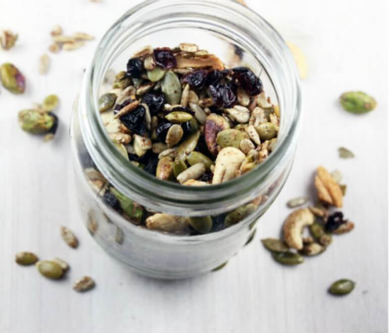 trail mix in a jar